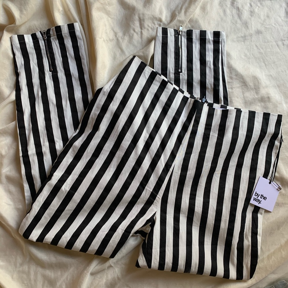 By the way Loran Zip Up Pant in Black & White - Picture 3 of 6